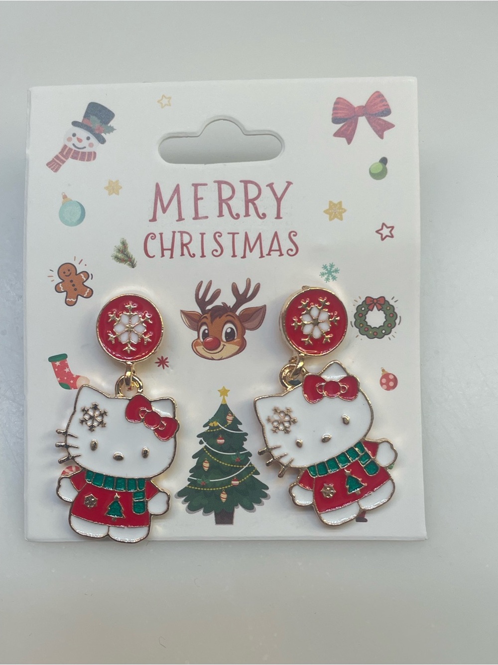 Hello Kitty Red Holiday Dangle Earrings